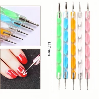 Set 5 cọ chấm bi đủ size - Bút chấm bi vẽ nail 2 đầu chuyên dụng