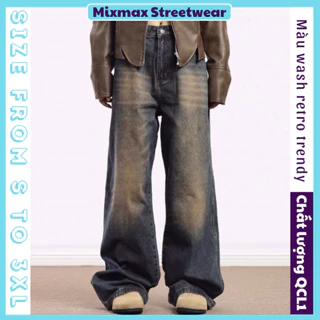 [ORDER+ẢNH THẬT] Quần bò jeans ống rộng wash màu retro ombre vân Ulzzang unisex hiphop siêu chất
