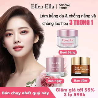 ELLEN ELLA Combo Kem Dưỡng Trắng Da, Chống Lão Hóa 2 Trong 1 - Xóa Tan Làn Da Tối Màu Và Lão Hóa - EENFC