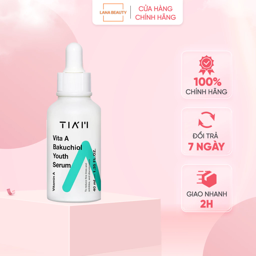 Tinh chất dưỡng ẩm TIA'M Vita A Bakuchiol Youth Serum căng bóng, trẻ hoá da 40ml