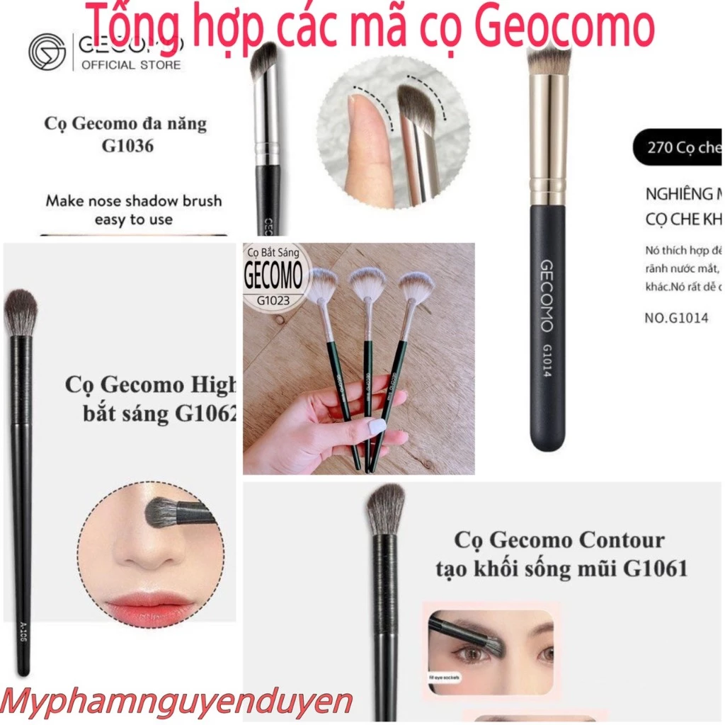 {Tổng hợp Cọ GeoComo} Đủ các mã cọ lẻ của nhà GeoComo sử dụng trong make up Mỹ Phẩm Nguyễn Duyên