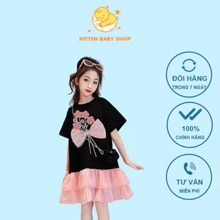 Váy bé gái hoa nổi điệu xinh size đại 10-40kg Váy xinh cho bé, đầm bé gái chất cotton Kittenbabyshop