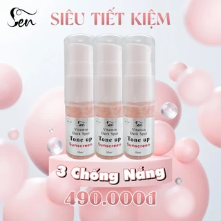 Combo 3 chai kem chống nắng Tone Up SunCream mini căng bóng Hàn 10ml