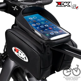 Túi treo sườn xe đạp ZDK S6 vải da kháng nước, nhiều ngăn tiện lợi có ngăn đựng điện thoại có thể tách rời