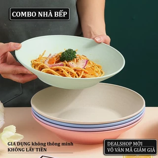 Đĩa Nhựa Lúa Mạch Đựng Salad - Đựng Hoa Quả, Trái Cây, Đồ Ăn An Toàn Và Tiện Chống Rơi Vỡ