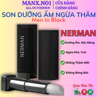 Son dưỡng cho nam Nerman dưỡng ẩm môi, giảm nứt nẻ, không bết dính, hỗ trợ mờ thâm Men in Black 4G - Chính Hãng