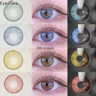 Set 2 Kính áp tròng màu màu xanh dương hồng Gem lens mắt mẫu hoa Với Tròng Kính Mềm