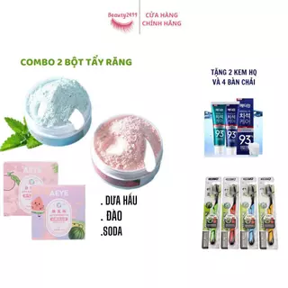 [Mua 2 Tặng 6] Mua 2 Bột Trắng Răng Tặng 2 Kem Đánh Răng Và 4 Bàn Chải Đánh Răng - Combo 6 Món Vệ Sinh Răng Miệng LMLTOP