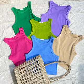 Áo Ba Lỗ Nữ Dáng Croptop Co Giãn Nhẹ, Áo Ba Lỗ Chất Thun Tăm Mát Mẻ