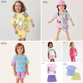 BST Bộ hè cotton họa tiết dễ thương Little Maven thời trang trẻ em từ 2-7 tuổi