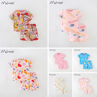 BST bộ thun cotton bé gái Malwee mẫu mới 2024 thời trang trẻ em từ 2-7 tuổi