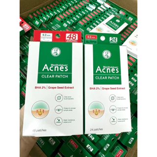 (Mới) Miếng Dán Mụn Acnes Clear Patch Giảm Mụn Sưng Đỏ,Che Sẹo,Kháng Khuẩn-24/48 miếng