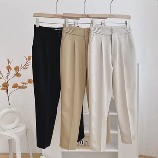 Quần Baggy Cạp Ly MINZ STORE Mã 8020, Thiết Kế 2 Khuy Phong Cách Công Sở