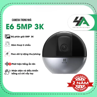 Camera wifi Ezviz AI E6 3K siêu nét, đàm thoại 2 chiều, xoay 360 độ, E6 (hàng chính hãng)