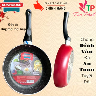 Chảo chống dính vân đá đáy từ 20 cm Sunhouse SH1120MR