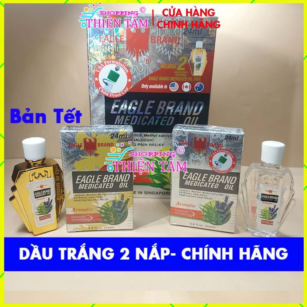 01 Dầu Gió Trắng Con Ó 2 Nắp Singapore Xuất Mỹ 24 ml (Cam kết hàng thiệt) Hương Oải hương LAVENDER