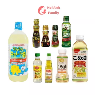 Tổng hợp các loại dầu ăn cho bé ăn dặm. dầu olive, gạo, óc chó, mè, hạt cải...