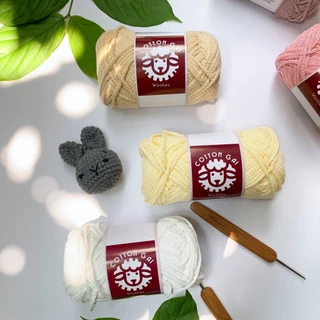 Sợi Cotton Gai 3mm, sợi dệt 3mm móc túi, nón, ví Woolies