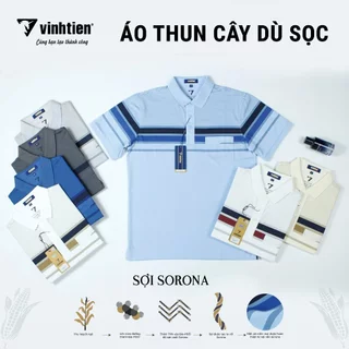 Áo Polo Cây Dù Trung Niên 425 VĩnhTiến - Nhiều Màu ( Sọc Vai)