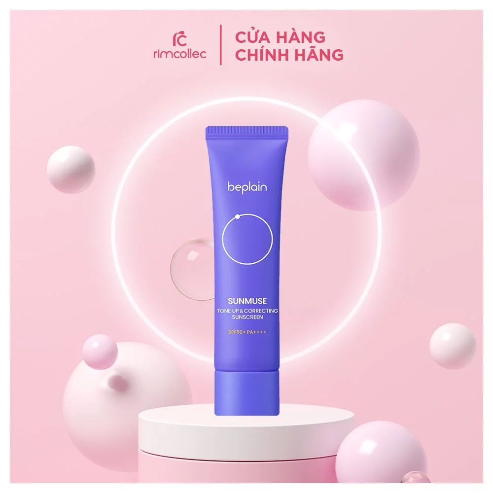 Kem chống nắng BEPLAIN Sunmuse lai Vật Lý & Hoá Học Nâng Tone & Hiệu chỉnh da SPF 50+ PA++++ 50mL