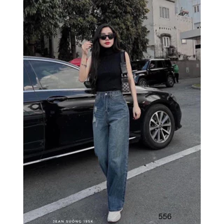 QUẦN JEANS NỮ ỐNG SUÔNG MÀI RÁCH