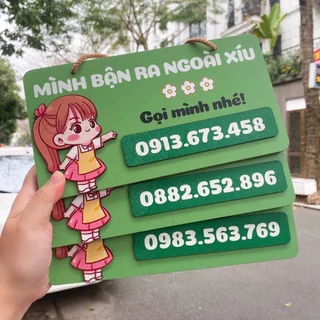 Bảng Gỗ Trang Trí Cửa Hàng Thay Số Điện Thoại Theo Yêu Cầu