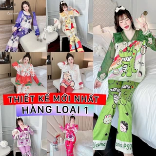 ẢNH THẬT đồ bộ pijama tay dài thiết kế mới cao cấp, đồ bộ nữ hot trend, pijama nữ giá rẻ tận xưởng freeship, đồ bộ nữ