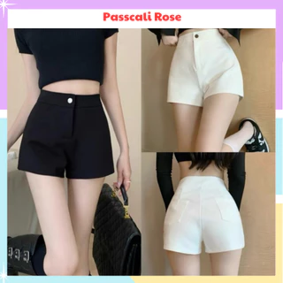 Quần short nữ lưng cao chất umi cao cấp khoá trước 2 túi sau dáng ngắn siêu Hot