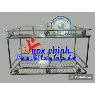 Kệ để chén bát inox , kệ chén treo tường 2 tầng có đĩa.