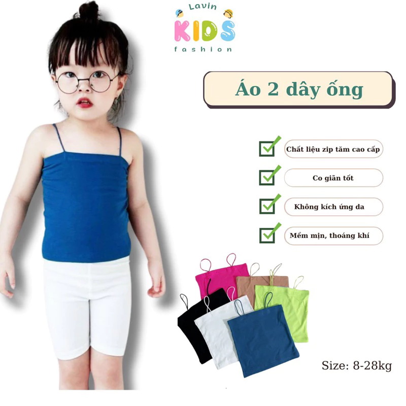 Áo 2 Dây Ống Ôm Body Cực Xinh Cho Bé Gái