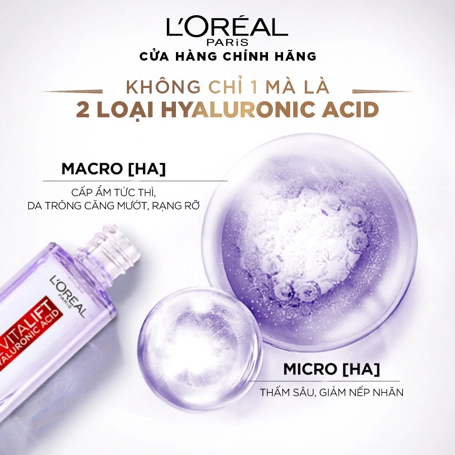 Serum L'OREAL siêu cấp ẩm & giảm nếp nhăn Revitalift Pure Hyaluronic Acid 1.5% 30ml