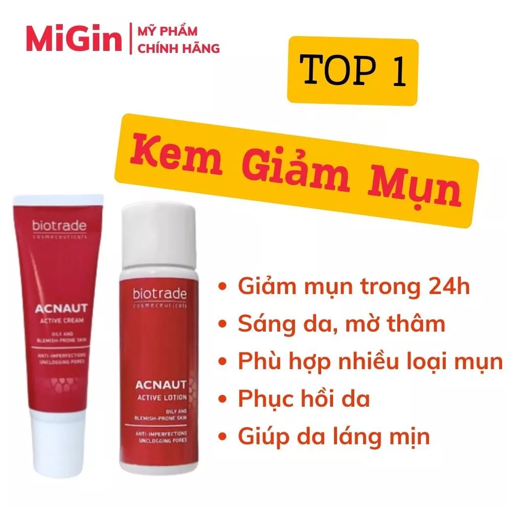 Kem mụn Biotrade Acnaut Active Cream – Giảm mụn ngay tức thì, chăm sóc da mụn