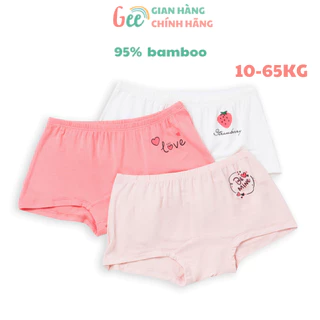 Quần chip bé gái Gee, set 3 sịp bé gái sx tại Việt Nam, 10-65kg, quần lót sợi tre, sợi sồi mềm mịn, thấm hút, co giãn