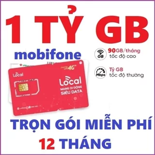 Sim 4G Mobifone Trọn Gói 1 Năm Không Cần Nạp Tiền Max Băng Thông Data Không Giới Hạn MDT255 MDT250A 12A500 MDT150 12MFY