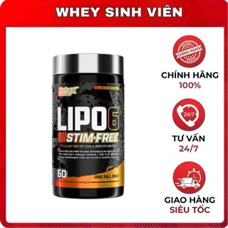 [Chính hãng] Lipo 6 | Nutrex Lipo-6 Black Stim Free |Giảm Cân Đốt Mỡ Cao Cấp 60 Viên - wheysinhvien