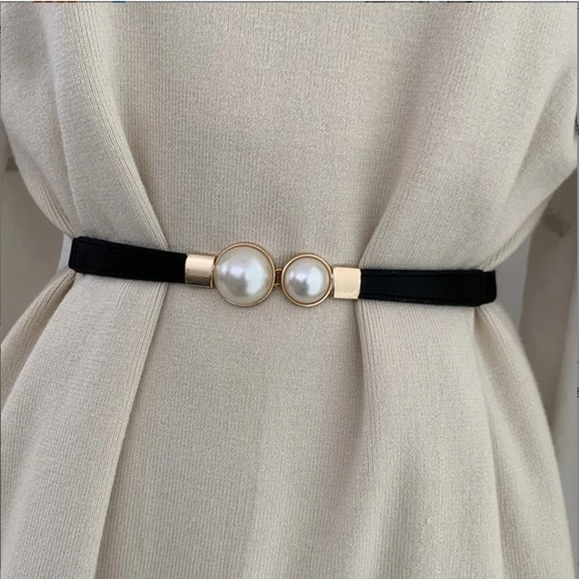 Đai Váy Chun Ngọc Co Giãn Bản Nhỏ 1,5cm Màu Đen ,Thắt Lưng Nữ Thời Trang - DAIVAY008