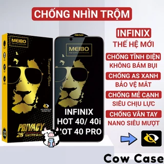 Cường lực Infinix Hot 40 Pro, 40i, Hot 40 chống nhìn trộm full màn | Miếng dán bảo vệ màn hình cho Techno Cowcase 0 0