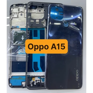 bộ xương vỏ oppo a15/a15s dùng chung (gồm:sườn,kính cam,lưng,phím)-ráp máy chuẩn đẹp