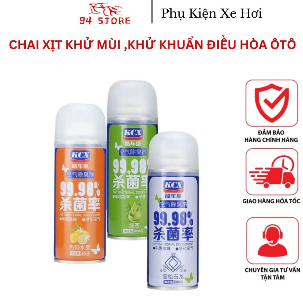 Chai Xịt Khử Mùi Nội Thất Khử Khuẩn Điều Hòa Ô Tô Xe Hơi 180ml -CHÍNH HÃNG- Hương thơm dịu mát