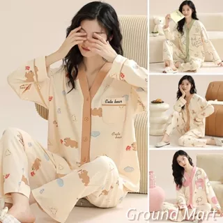 Bộ pijama nữ dài tay, bộ đồ ngủ nữ mặc nhà vải cotton mềm mịn, phong cách hiện đại trẻ trung size từ 40 đến 80 kg