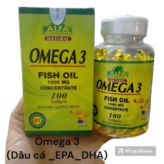 Dầu Cá Omega 3 1000mg  giúp bổ mắt, bổ não, tăng cường trí nhớ,tốt cho Tim ❤️ mạch