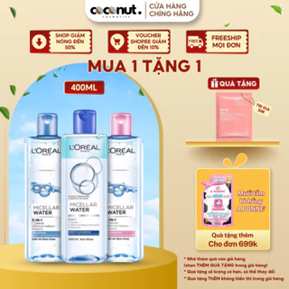 Nước Tẩy Trang L'oreal Micellar Water Dành Cho Da Dầu Da Nhạy Cảm, Làm Sạch Sâu Trang Điểm 400ml