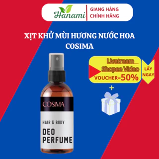 Xịt khử mùi Cosima Body Mist khử mùi hôi nách hôi chân hôi tóc 60ml ngăn tiết mồ hôi Chính Hãng shop Hanami official