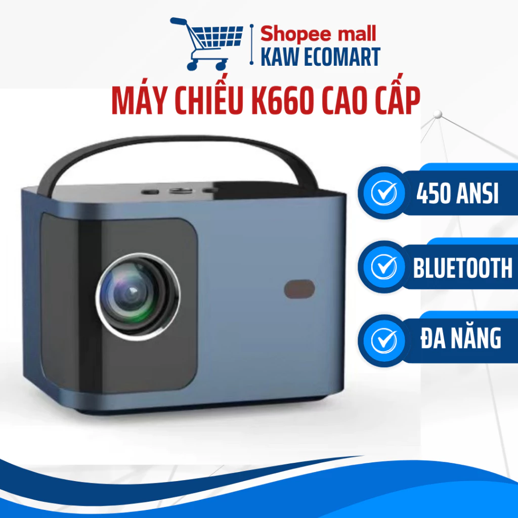 Máy Chiếu Mini Kaw - k660 chiếu sắc nét, Xem Phim Giải Trí, Dạy Học, Văn Phòng, Đa Năng - Bảo hành chính hãng 12 tháng