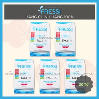 Combo 10 Gói - Khăn Ướt FRESSI, Khăn Giấy Ướt CARE FACE 20 Tờ - Hàng Chính Hãng