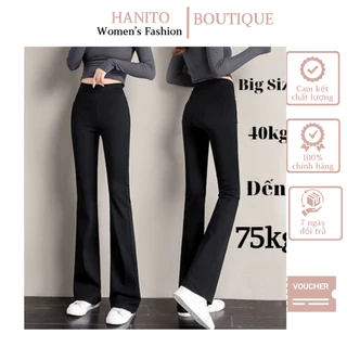 Quần legging ống loe bigsize nữ cạp cao co giãn to rộng 40kg đến 75kg