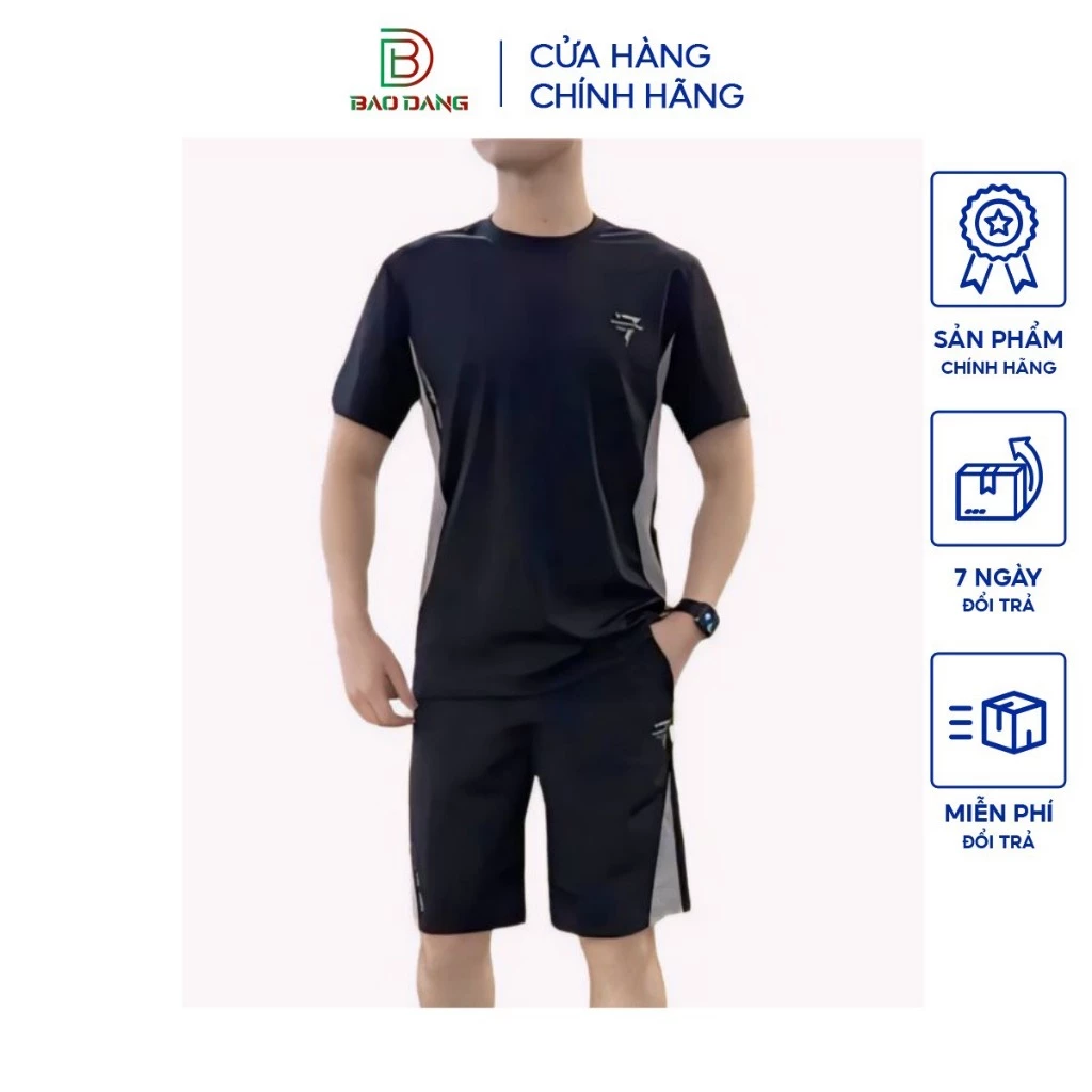 Bộ thể thao nam mùa hè chất liệu polyester co giản tốt bốn chiều thấm hút mồ hôi thoáng khí in họa tiết  số 7 Bảo Đăng.
