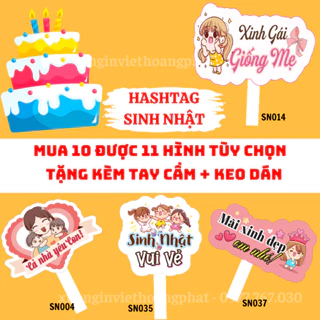 Hashtag sinh nhật 💖𝐅𝐑𝐄𝐄 𝐒𝐇𝐈𝐏💖 Hashtag sinh nhật thiết kế theo yêu cầu