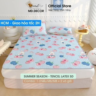 Chiếu điều hòa cao su non Tencel Latex 5D nhập khẩu cao cấp MD.DECOR - Bedding chun cài 4 góc mềm mại mát mịn size M6 M8