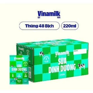 Thùng 48 Bịch Sữa VINAMILK CÓ ĐƯỜNG 220ML.